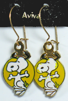 Happy Snoopy Cloisonne Latch Back Earrings - snoopn4pnuts.com