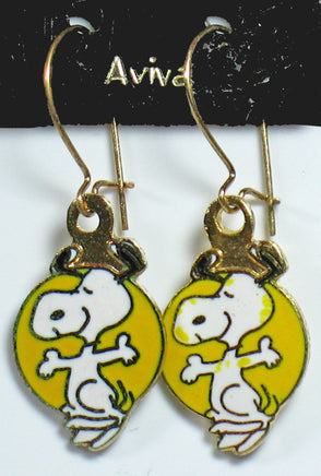 Happy Snoopy Cloisonne Latch Back Earrings - snoopn4pnuts.com