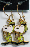 Snoopy Scuba Diver Cloisonne Latch Back Earrings