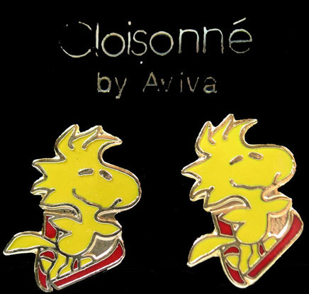 Woodstock Skier Cloisonne Post Earrings