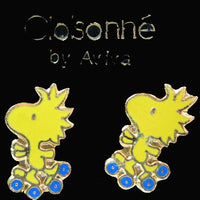 Woodstock Skater Cloisonne Post Earrings