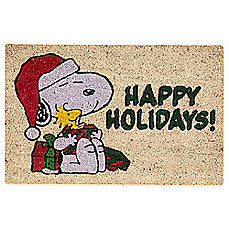Peanuts Gang Indoor/Outdoor Coir Door Mat - Happy Holidays