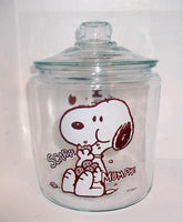 Snoopy's Cookies Glass Cookie Jar - RARE! - snoopn4pnuts.com