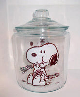 Snoopy's Cookies Glass Cookie Jar - RARE!