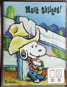 Cowboy Snoopy Vintage Blank Thank You Cards
