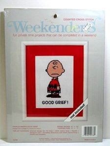 Charlie Brown Cross Stitch Kit - Good Grief!