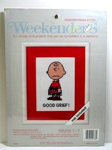 Charlie Brown Counted Cross Stitch Kit - Good Grief!