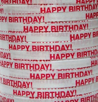 Happy Birthday Ribbon - Red (3 Yards)