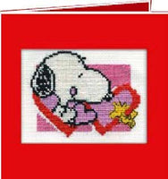 Snoopy Cross Stitch Card Kit - I Love You
