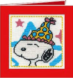 Snoopy Cross Stitch Card Kit - Party Time