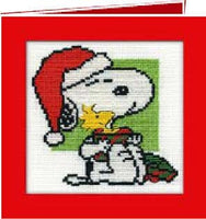 Snoopy Cross Stitch Card Kit - Snoopy Christmas