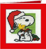 Snoopy Cross Stitch Card Kit - Snoopy Christmas