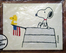 Peanuts Crewel Stitchery Kit - Snoopy And Flag (*Partially Completed)