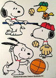 Snoopy Sports Reusable Textured Window Stickers/Clings