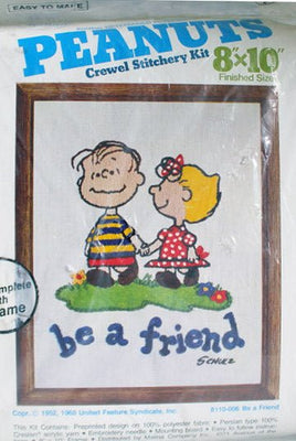 Peanuts Crewel Stitchery Kit - Be A Friend - snoopn4pnuts.com