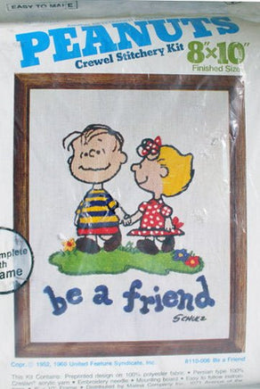 Peanuts Crewel Stitchery Kit - Be A Friend - snoopn4pnuts.com