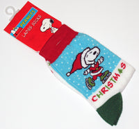 Snoopy Santa Skater Crew-Length Socks With Glitter Accents