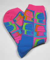 Snoopy's Doghouse Neon Crew Length Socks