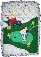 Snoopy 8 - Piece Golfer Crib and Wall Decor Set By Quiltex (Near Mint) - snoopn4pnuts.com