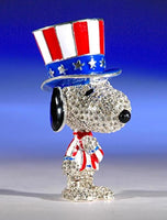 Crystal World Snoopy Jeweled Trinket Box - Patriotic Uncle Sam