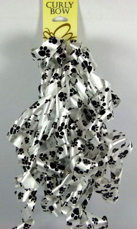 Paw Prints Curly Bow