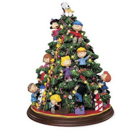 Danbury Mint Peanuts Decorating Christmas Tree Lighted Sculpture (Near Mint) - snoopn4pnuts.com
