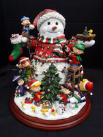 Danbury Mint Peanuts Large Christmas Lighted Snowman Sculpture - snoopn4pnuts.com