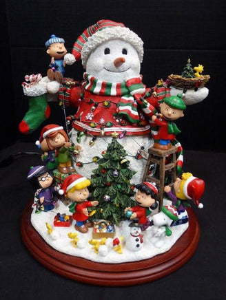 Danbury Mint Peanuts Large Christmas Lighted Snowman Sculpture - snoopn4pnuts.com