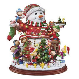 Danbury Mint Peanuts Large Christmas Lighted Snowman Sculpture - snoopn4pnuts.com