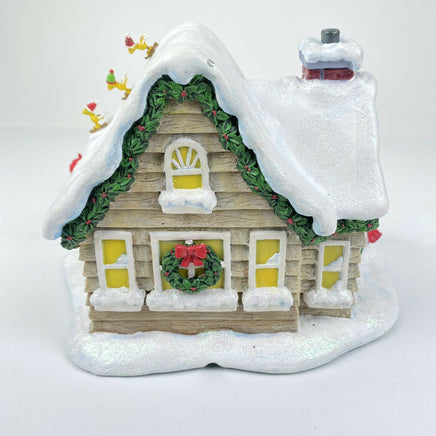 Danbury Mint Peanuts Lighted Christmas Cottage Sculpture (No Box/Repackaged) - snoopn4pnuts.com