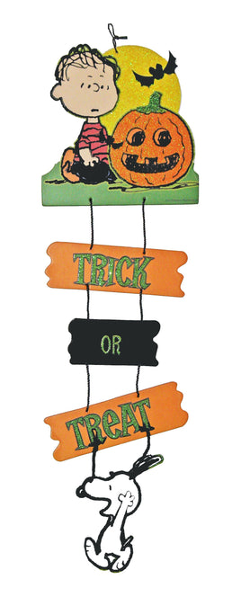 Linus Halloween Dangling Wooden Wall Decor - snoopn4pnuts.com
