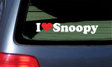 I (Heart) Love Snoopy Die-Cut Vinyl Decal  (10" Long!)