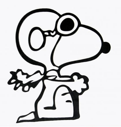 Flying Ace Snoopy Die-Cut Vinyl Decal - Black