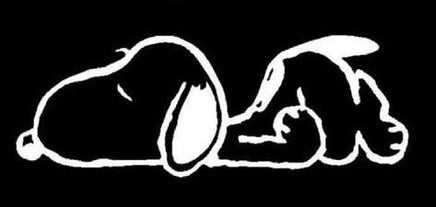Snoopy Sleeping Die - Cut Vinyl Decal - White (6" Long) - snoopn4pnuts.com