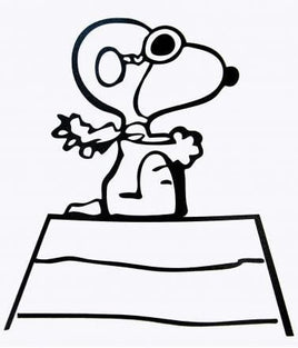 Flying Ace Snoopy on Dog House Die - Cut Vinyl Decal - Black - snoopn4pnuts.com