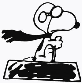 Flying Ace Snoopy Die-Cut Vinyl Decal - Black