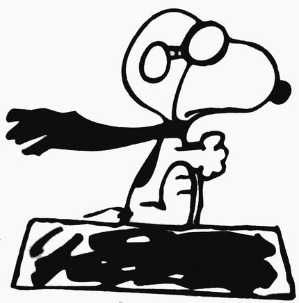 Flying Ace Snoopy Die-Cut Vinyl Decal - Black