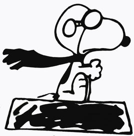 Flying Ace Snoopy Die - Cut Vinyl Decal - Black - snoopn4pnuts.com