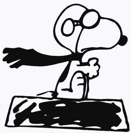 Flying Ace Snoopy Die - Cut Vinyl Decal - Black - snoopn4pnuts.com