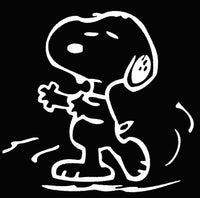 Snoopy Dancer Die-Cut Vinyl Decal - White