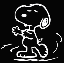Snoopy Dancer Die - Cut Vinyl Decal - White - snoopn4pnuts.com