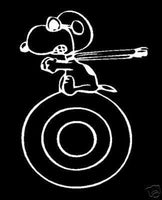 Flying Ace Snoopy Bullseye Die-Cut Vinyl Decal - White