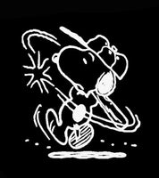 Baseball Snoopy Die-Cut Vinyl Decal - White