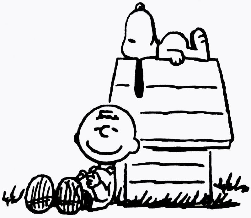 Charlie Brown and Snoopy Large Die-Cut Vinyl Decal - Black