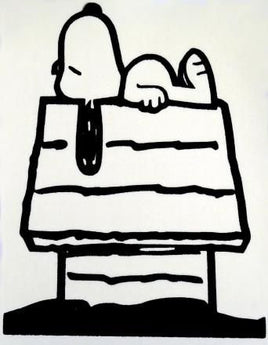 Snoopy on Doghouse Die - Cut Vinyl Decal - Black - snoopn4pnuts.com