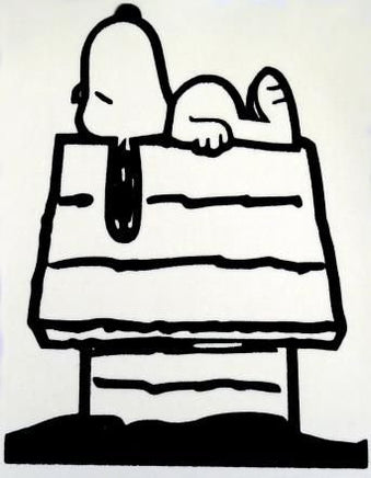 Snoopy on Doghouse Die - Cut Vinyl Decal - Black - snoopn4pnuts.com