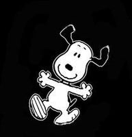 Happy Snoopy Die-Cut Vinyl Decal - White