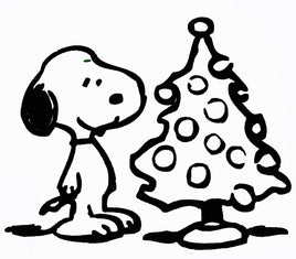Snoopy Christmas Tree Die - Cut Vinyl Decal - Black - snoopn4pnuts.com