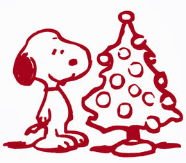 Snoopy Christmas Tree Die - Cut Vinyl Decal - Red - snoopn4pnuts.com