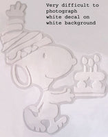 Snoopy's Birthday Cake Die-Cut Vinyl Decal
